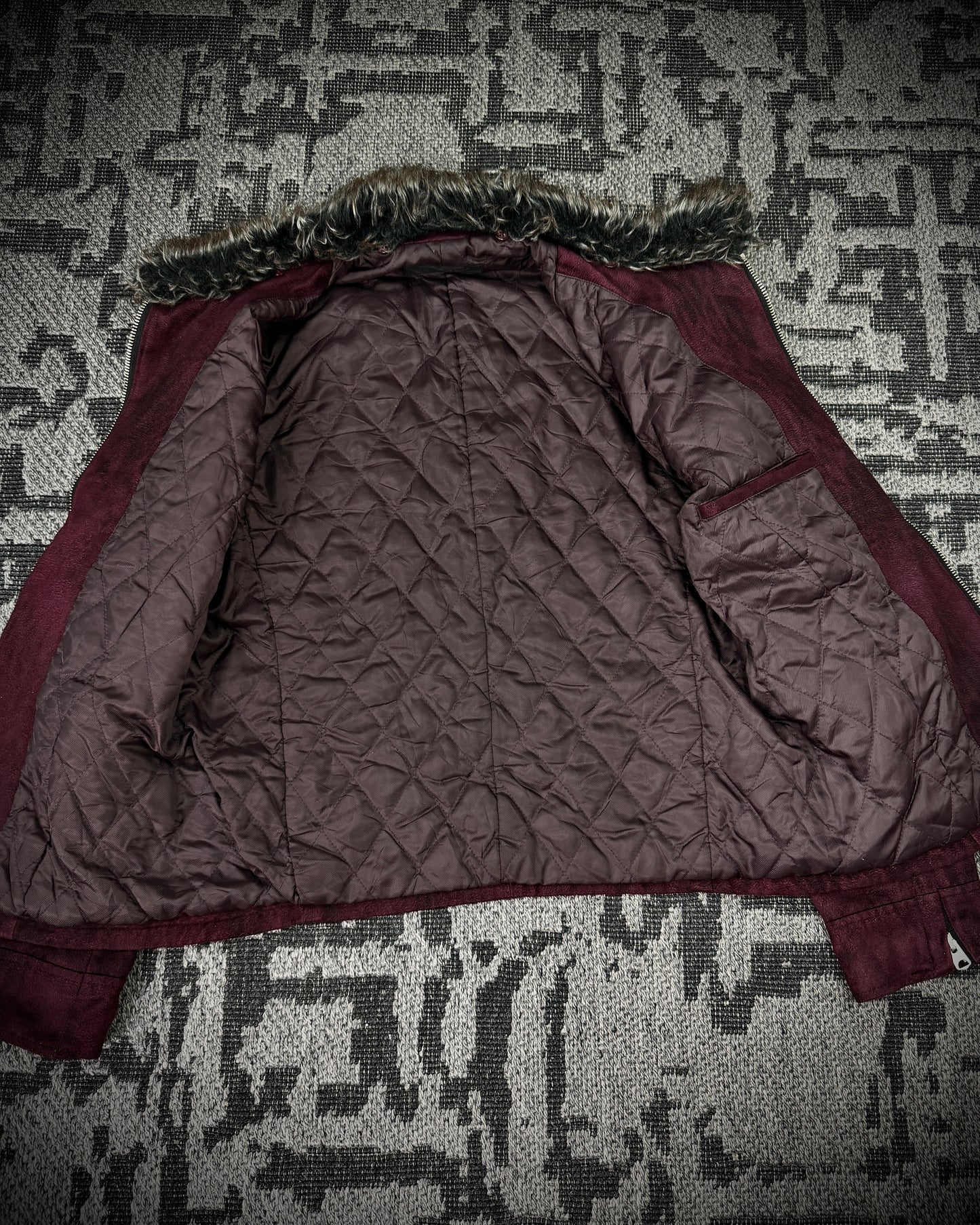 Tornado Mart Wine Leopard Sueded Jacket