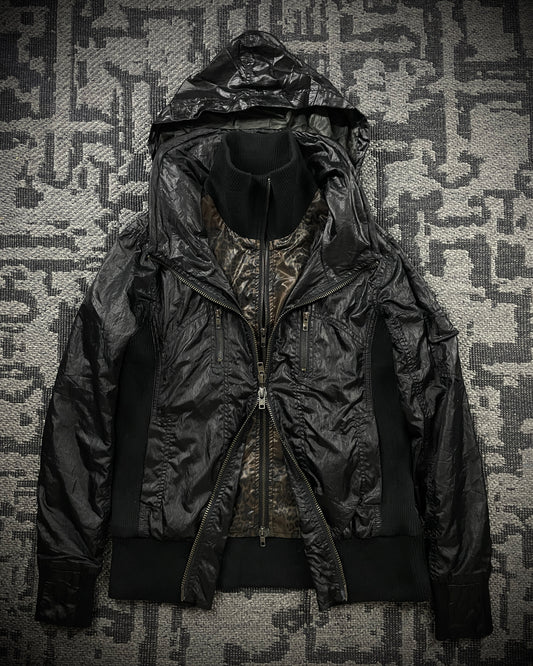 LA GATE Leopard Layered Hidden Hood