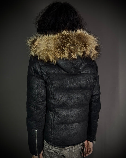 5351 POUR LES HOMMES Raccoon Fur Coated Down Jacket