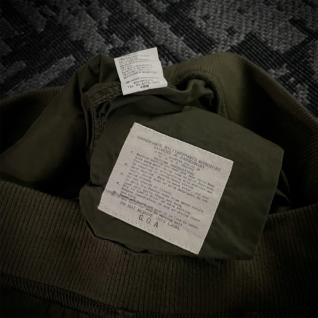 G.O.A Military Suspender Olive Green Flared Cargo Pants