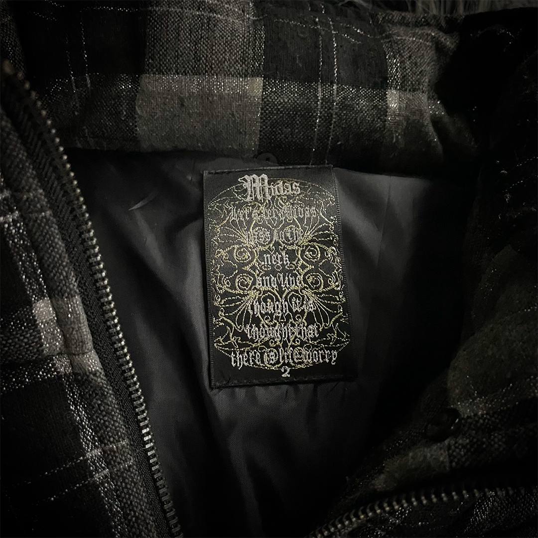 Midas Flannel Glitter Fur Puffer Down Jacket