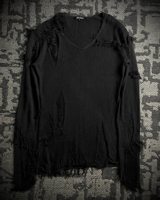 5351 Pour Les Hommes Shredded Open Knit