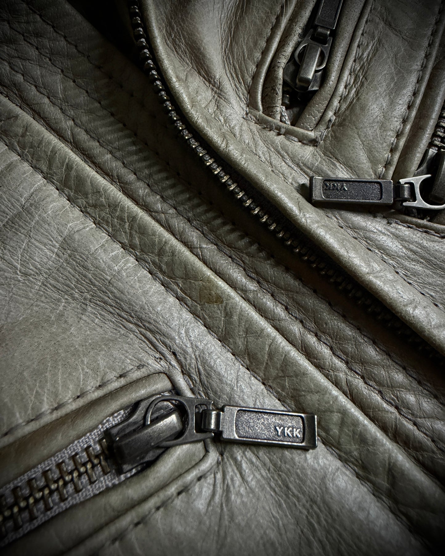 Tornado Mart Beige Cow Leather Real Fur Jacket
