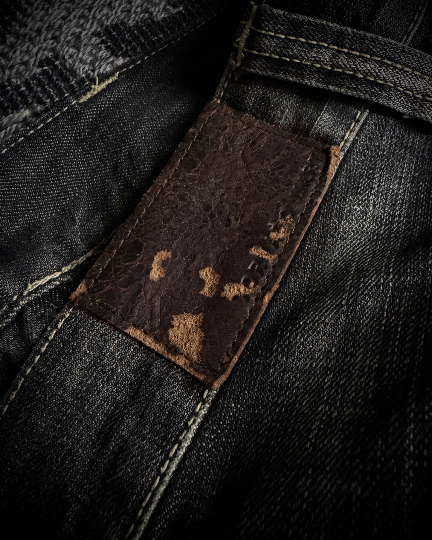 Tornado Mart Python-Trim Distressed Bootcut Denim