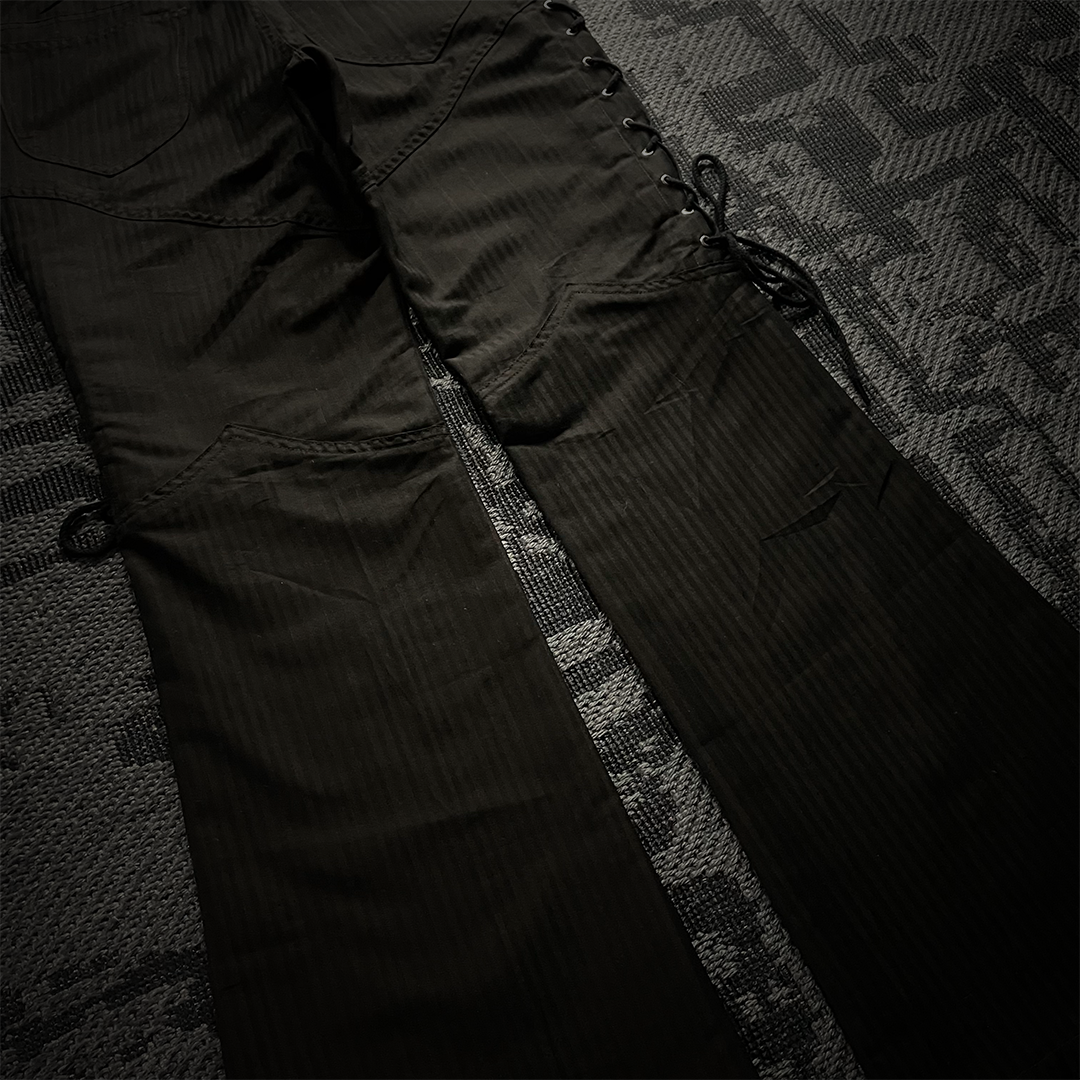 Semantic Design Flared Lace Up Boot Cut Pants