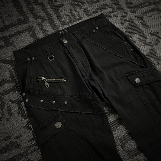In The Attic Distressed Cargo Studded Pants