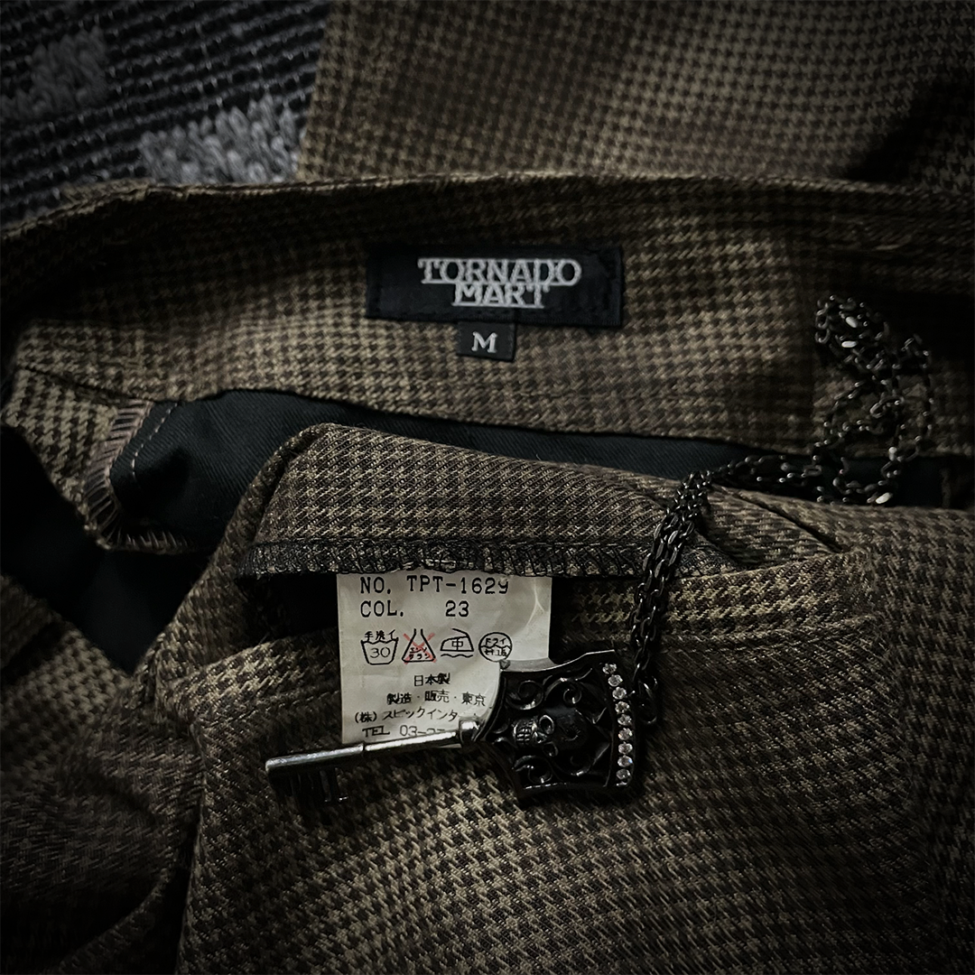 Tornado mart Houndstooth Pattern Bell Bottom Pants