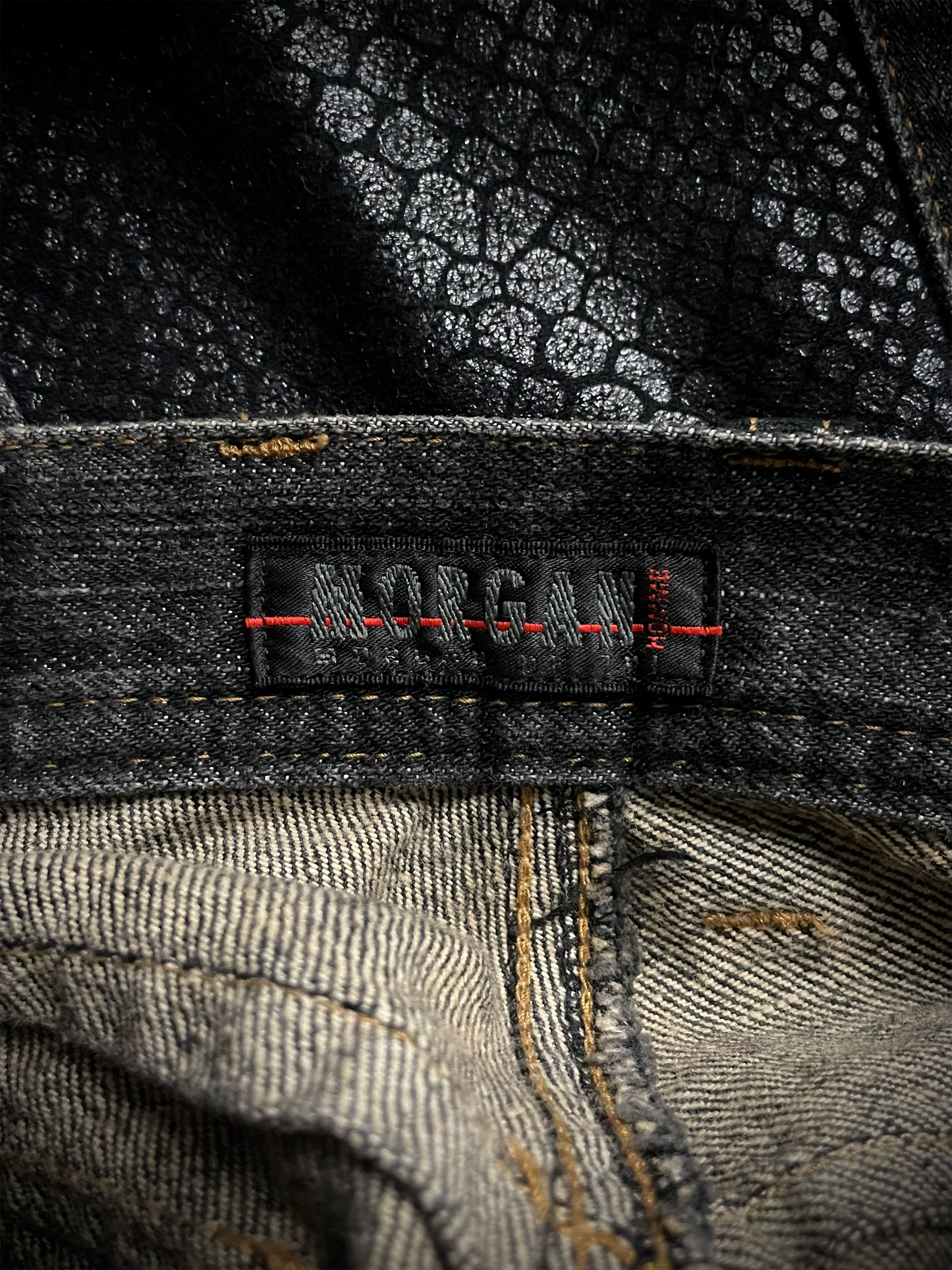 Morgan Homme Snake Pattern Flared Jeans