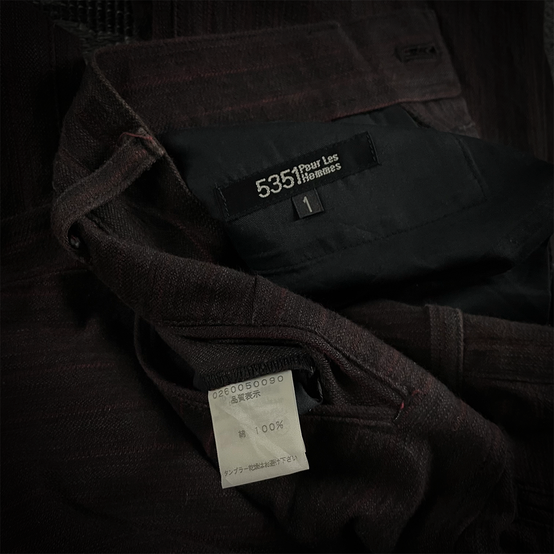 5351 Pour Les Homme Red Striped Flared Pants