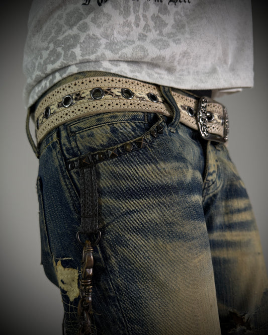 The Murder License Aged Whiskered Flared Denim