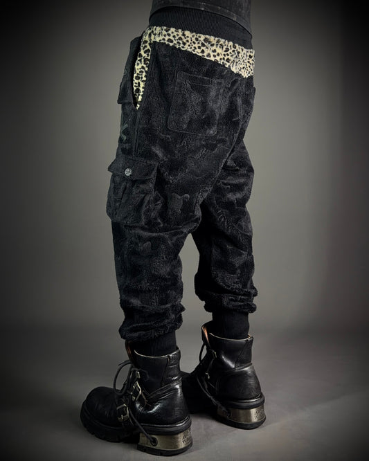 Roen × Semantic Design Skull Faux Fur Cargo Jogger Pants