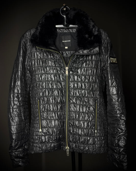 Buffalo Bobs Crinkled Rabbit Fur Collar Jacket