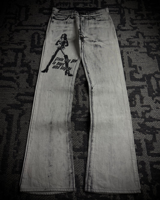 EDGE RUPERT Black Print Off White Jeans