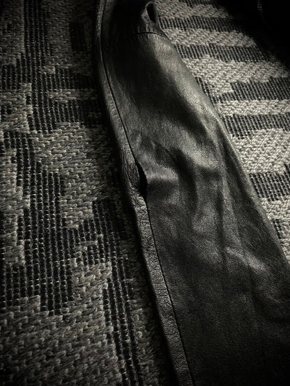 EKAM 00s Long Cardigan Leather Jacket
