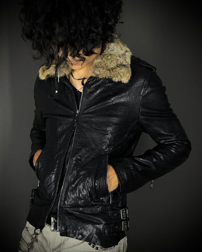 Tete Homme Sheep Skin Rabbit Fur Rider Jacket