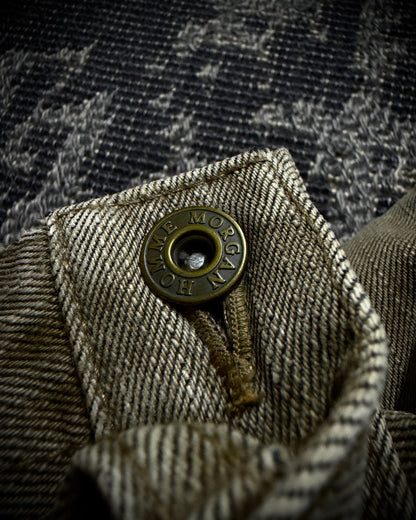 Morgan Homme Python Panel Flared Jeans
