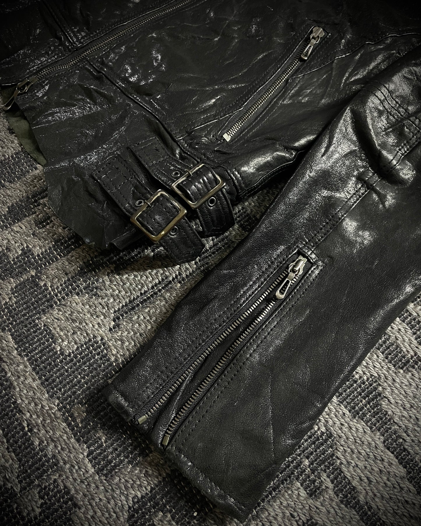 Tete Homme Sheep Skin Rabbit Fur Rider Jacket