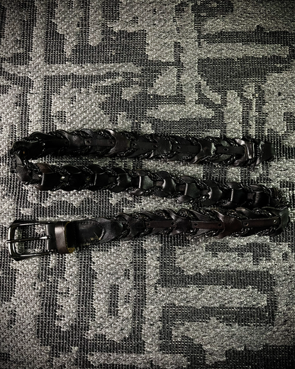 Tornado Mart Snake Skeleton Leather Belt with Chain