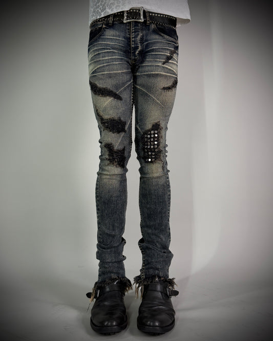 Fagassent Toshiki Aoki EMERALD Blow Cut Destroyed Stretch Denim