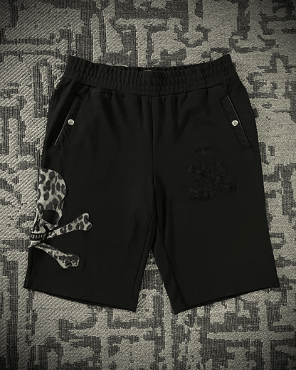Roen White Leopard Skull Shorts
