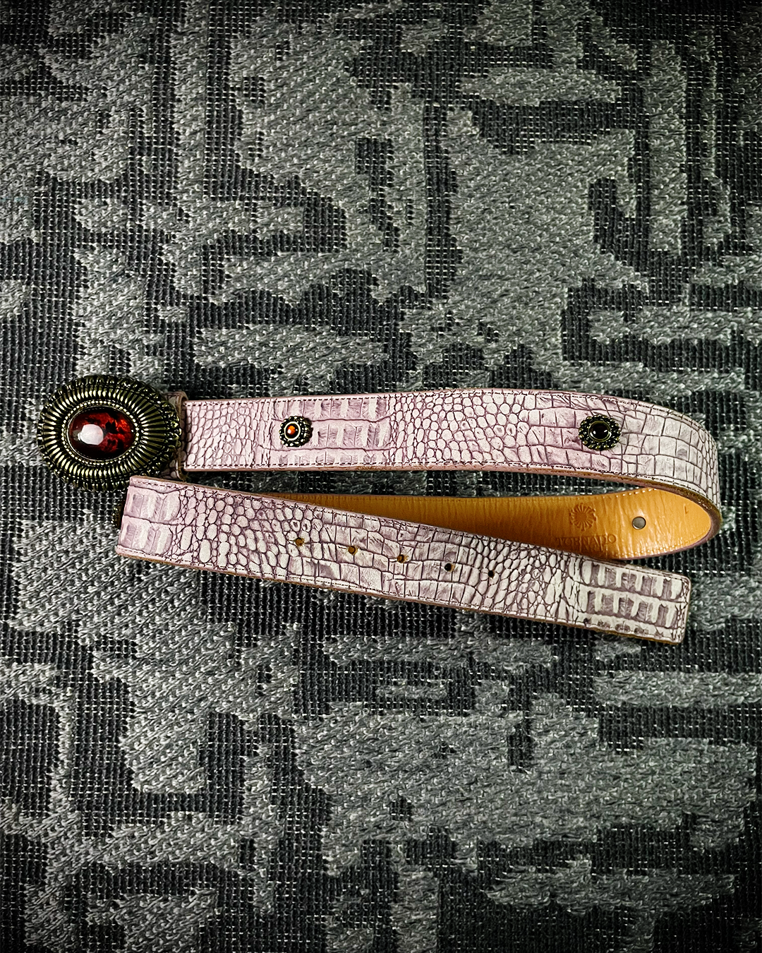 Tornado Mart Pink Croc Gem Belt