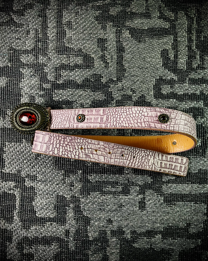 Tornado Mart Pink Croc Gem Belt