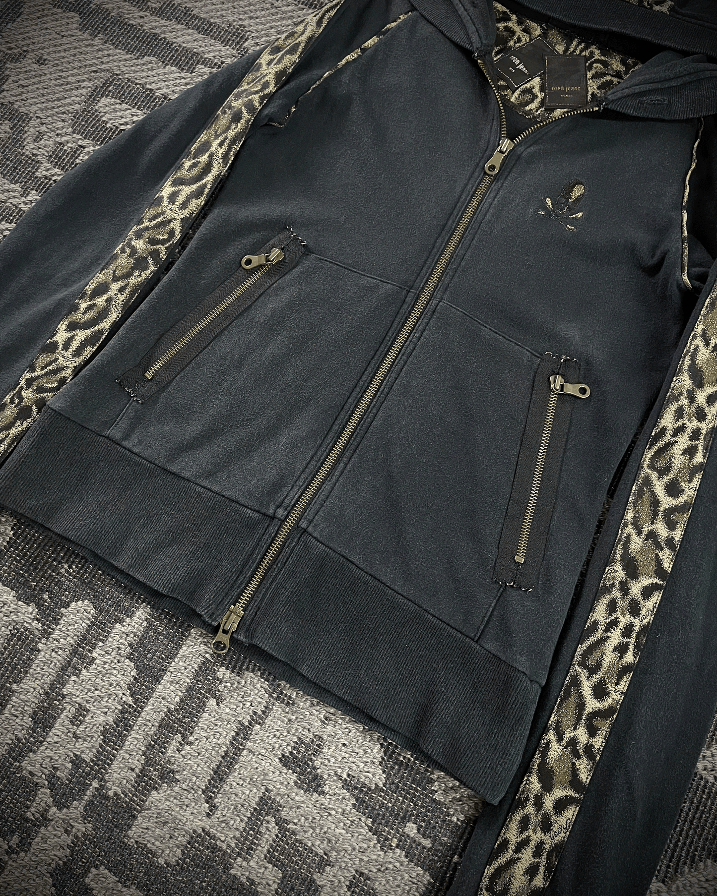 Roen Leopard Skull Hoodie