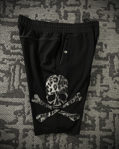 Roen White Leopard Skull Shorts