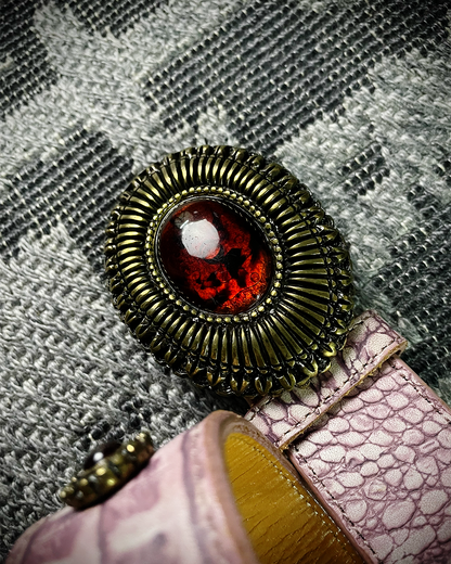 Tornado Mart Pink Croc Gem Belt