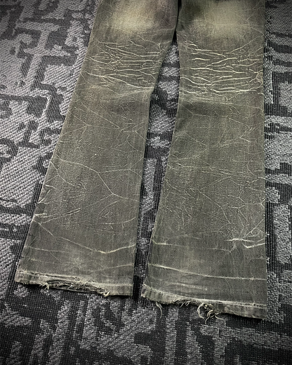 Lowbox Double Waisted Lace Up Flared Jeans