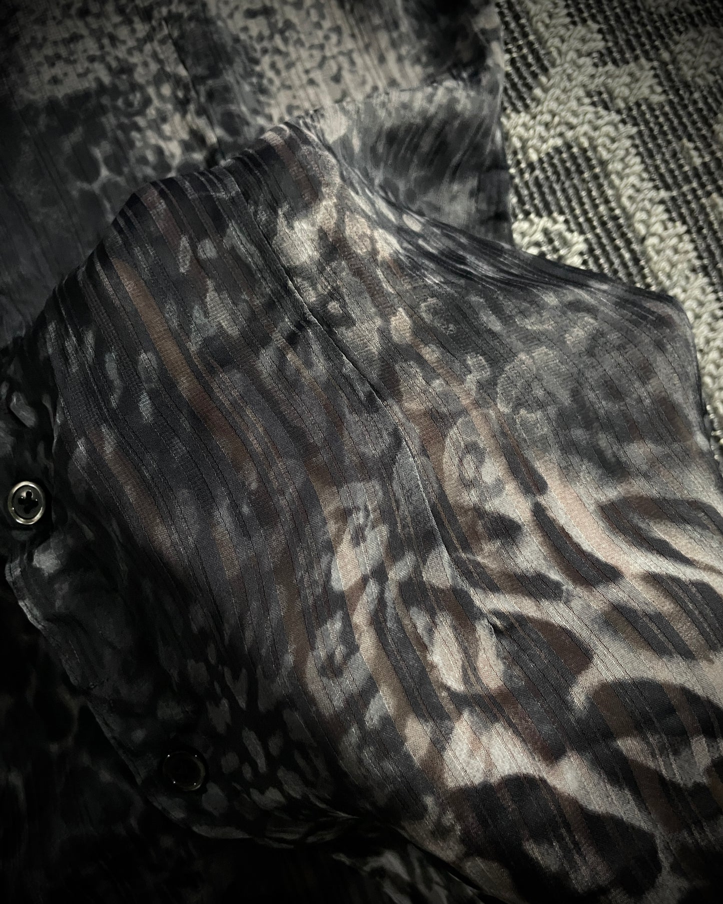 Tornado Mart White Leopard Sheer Shirt