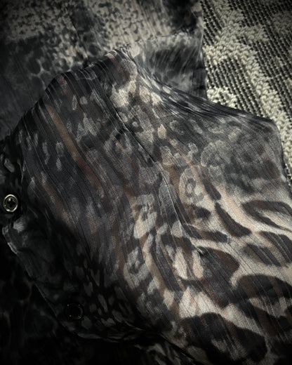 Tornado Mart White Leopard Sheer Shirt