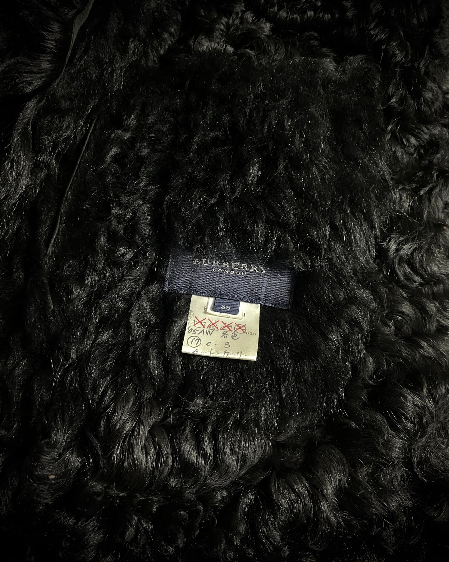 (For offer)Burberry Sample AW05 Brown Suede & Black Shearling Sleeveless Vest