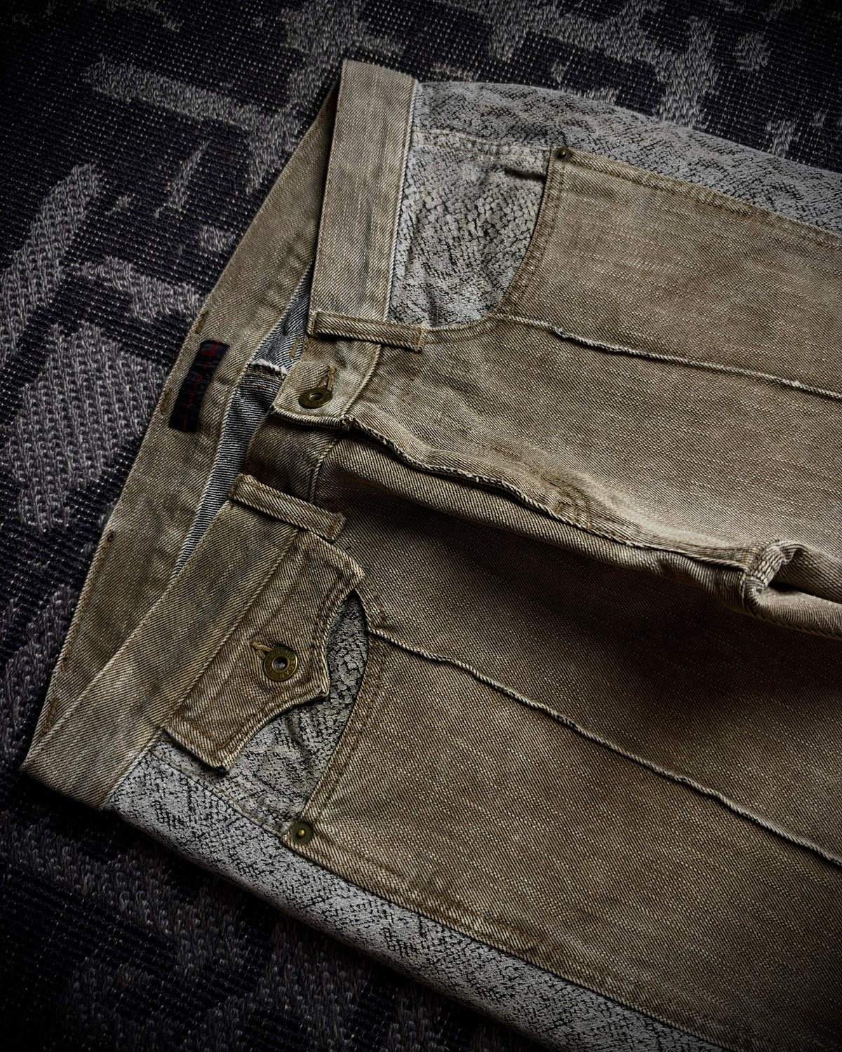 Morgan Homme Python Panel Flared Jeans