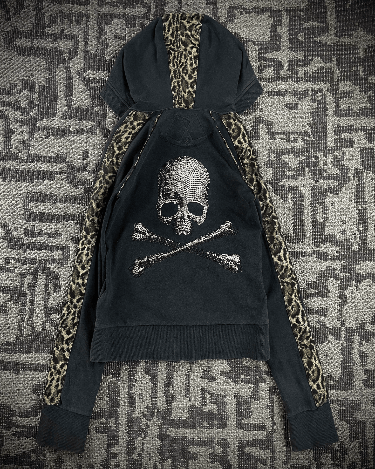 Roen Leopard Skull Hoodie