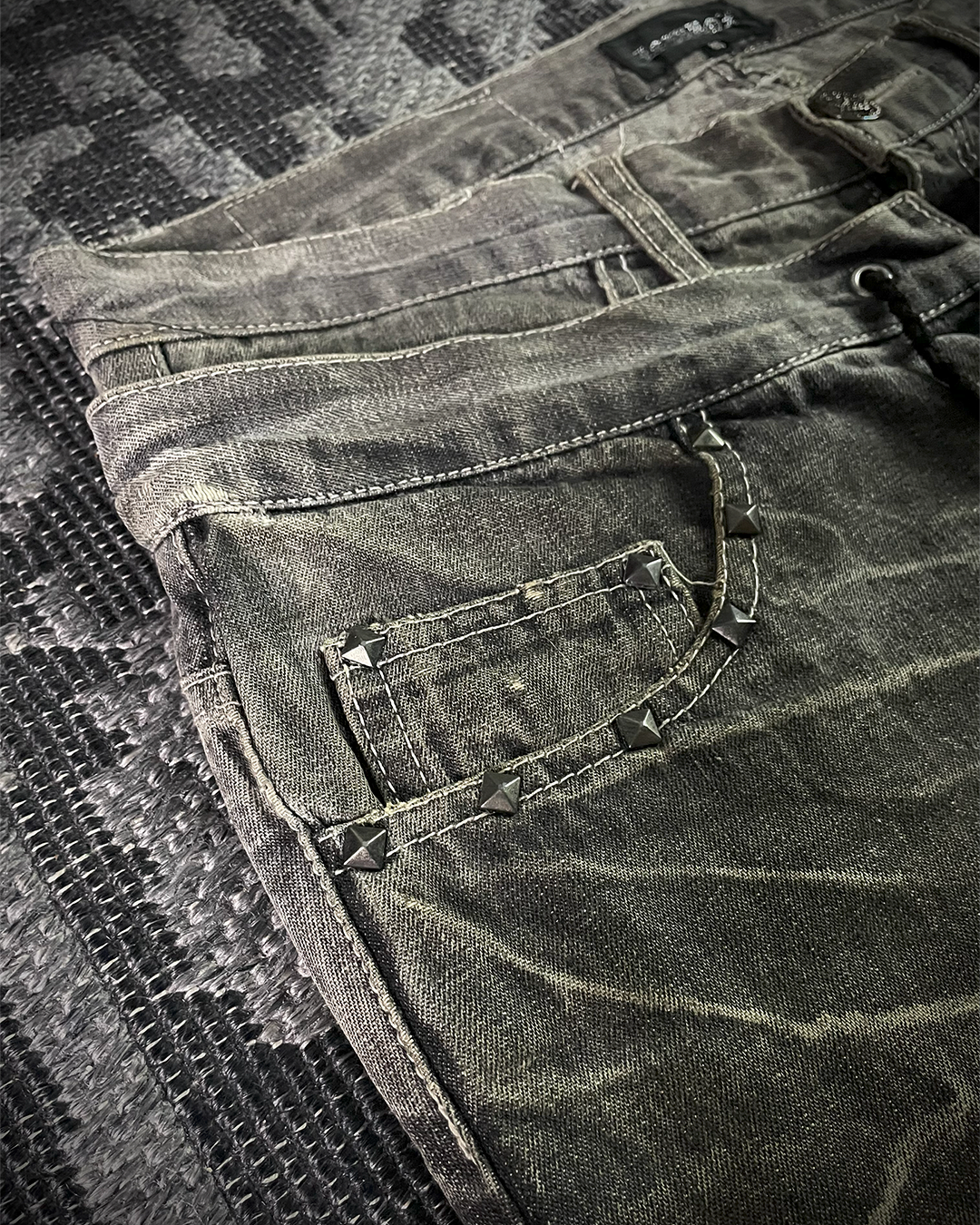 Lowbox Double Waisted Lace Up Flared Jeans