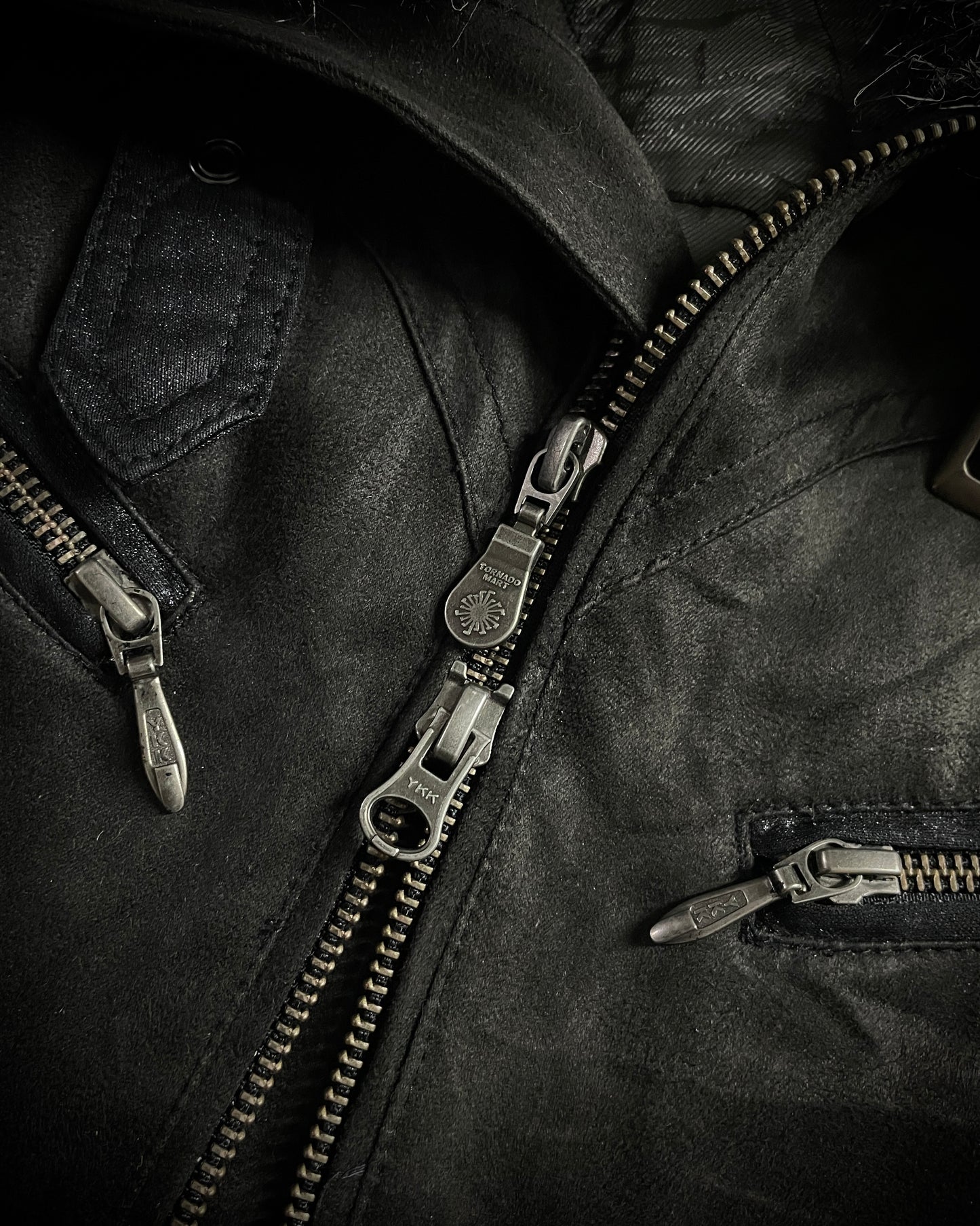 Tornado Mart Faux Fur Micro-Suede Bondage Rider Jacket