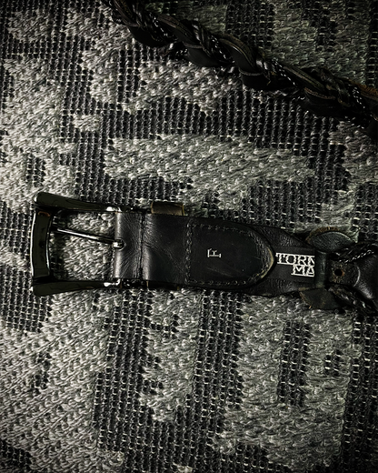 Tornado Mart Snake Skeleton Leather Belt with Chain