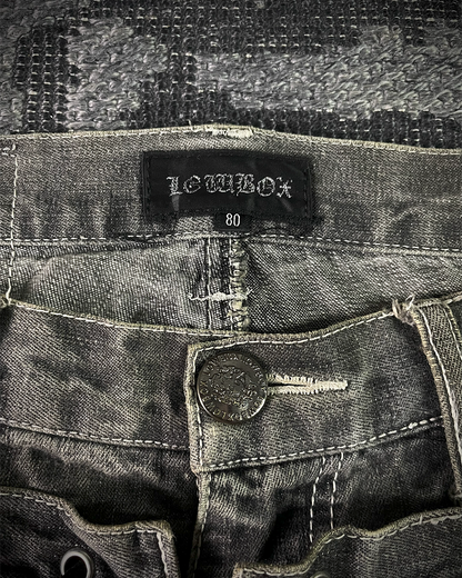 Lowbox Double Waisted Lace Up Flared Jeans