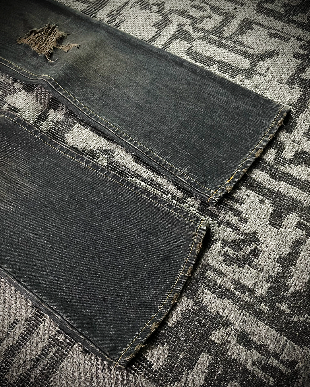 Midas Mud Washed Camo Double Waisted Lace-Up Flared Denim