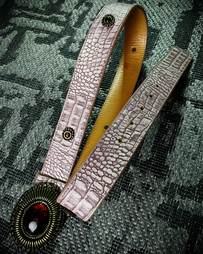 Tornado Mart Pink Croc Gem Belt