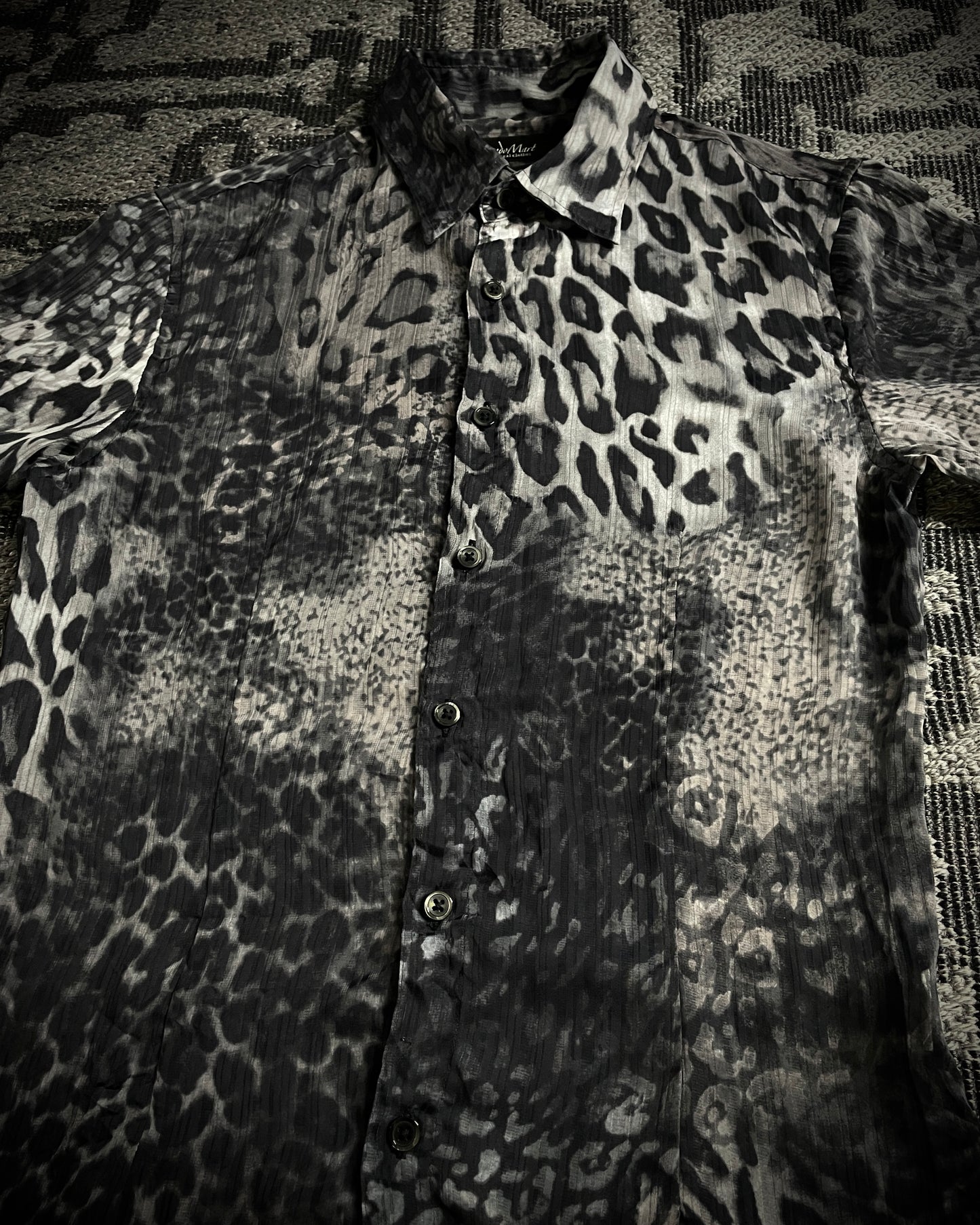 Tornado Mart White Leopard Sheer Shirt