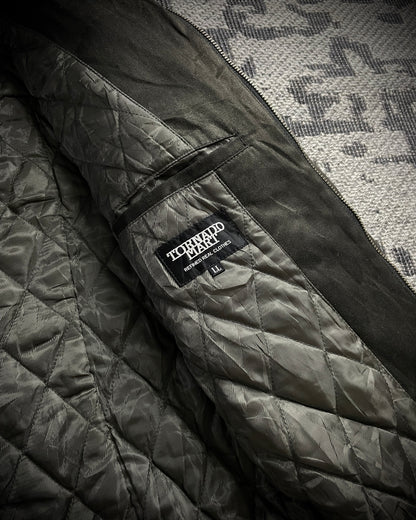 Tornado Mart Faux Fur Micro-Suede Bondage Rider Jacket