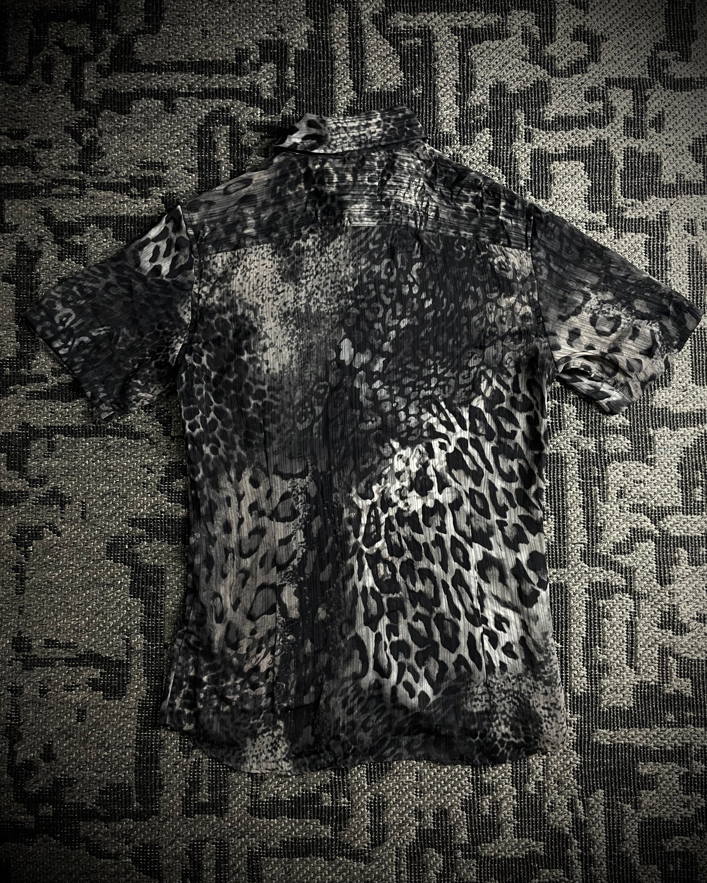 Tornado Mart White Leopard Sheer Shirt