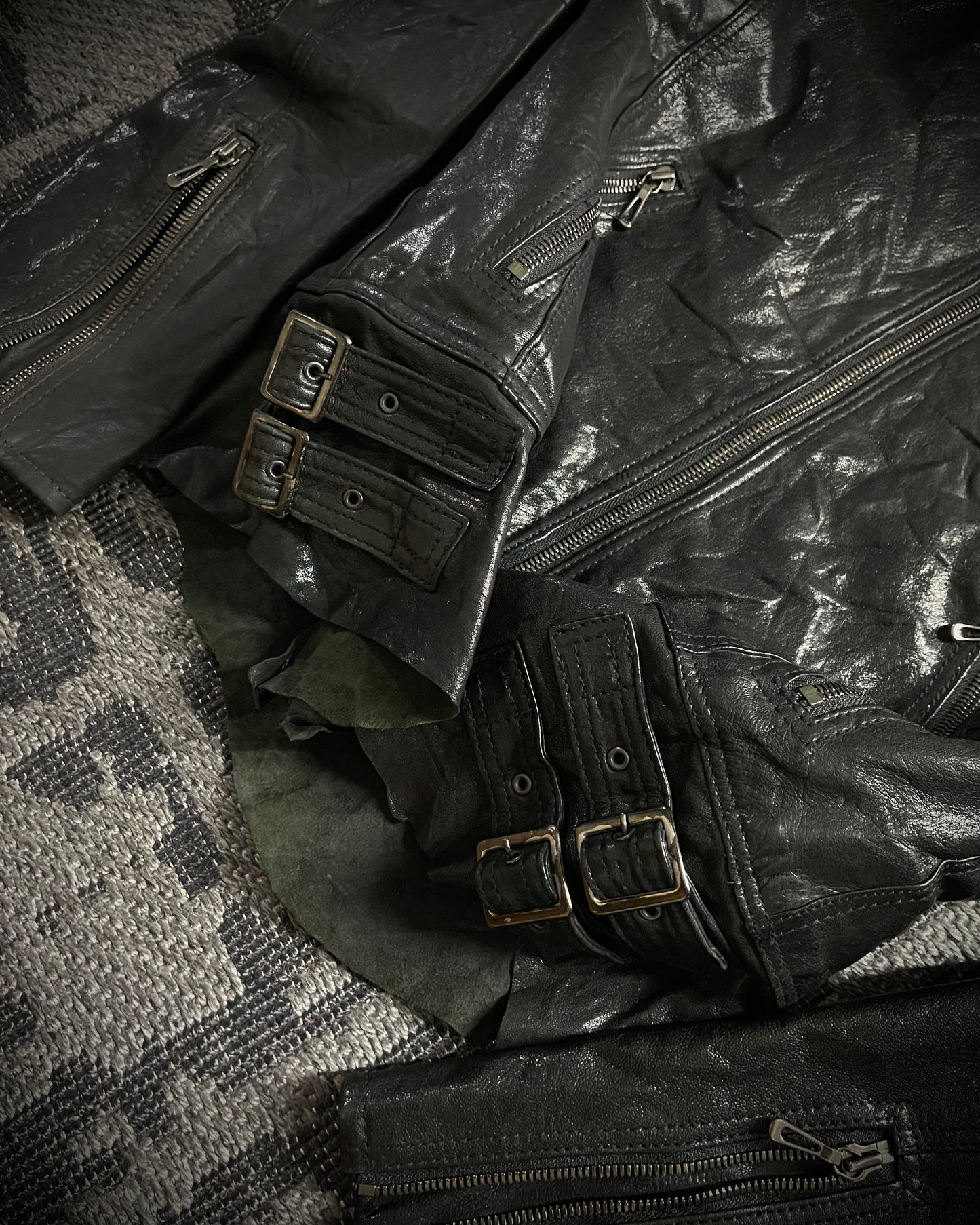 Tete Homme Sheep Skin Rabbit Fur Rider Jacket