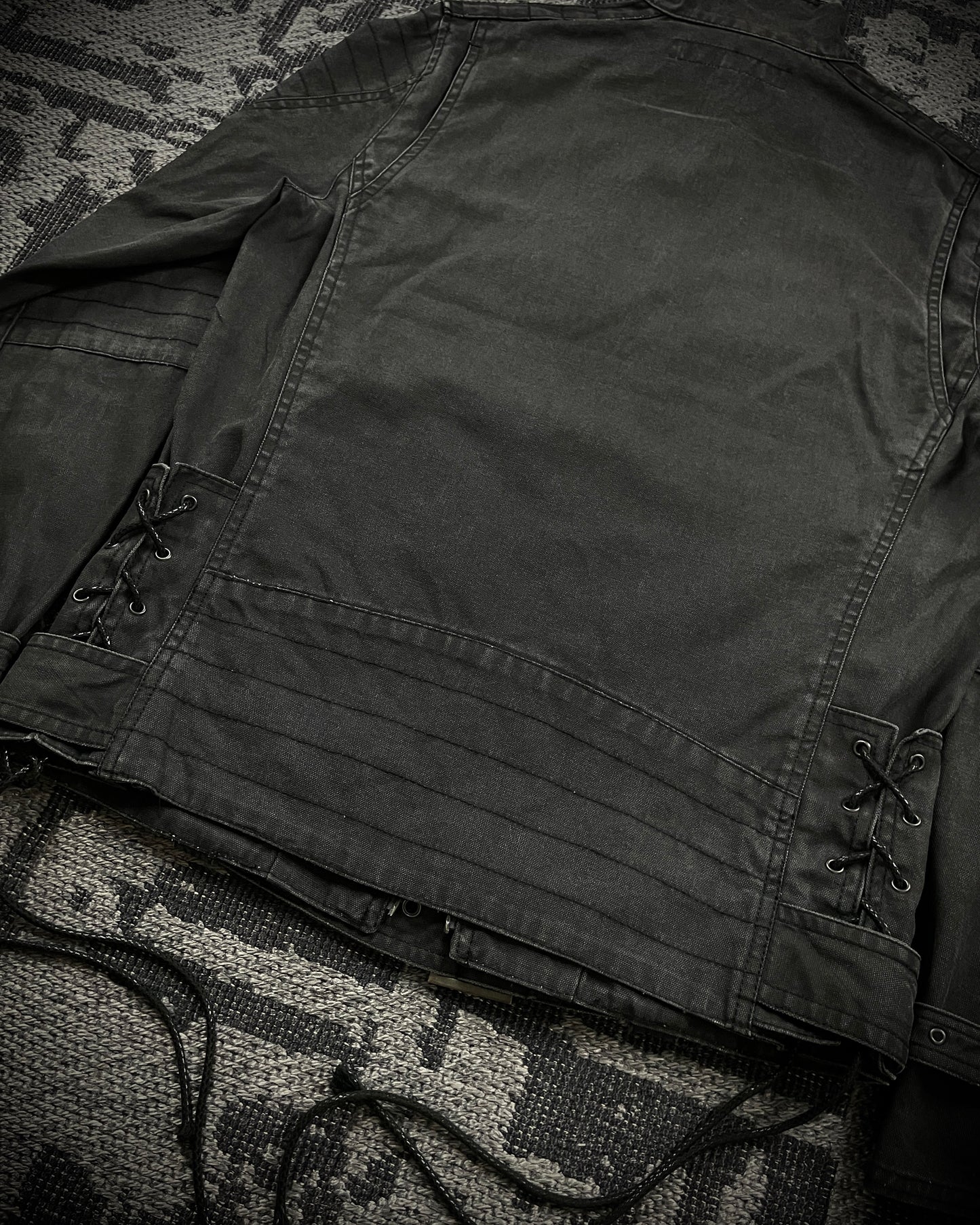 Schlüssel Back Lace Up Rider Faded Canvas Jacket