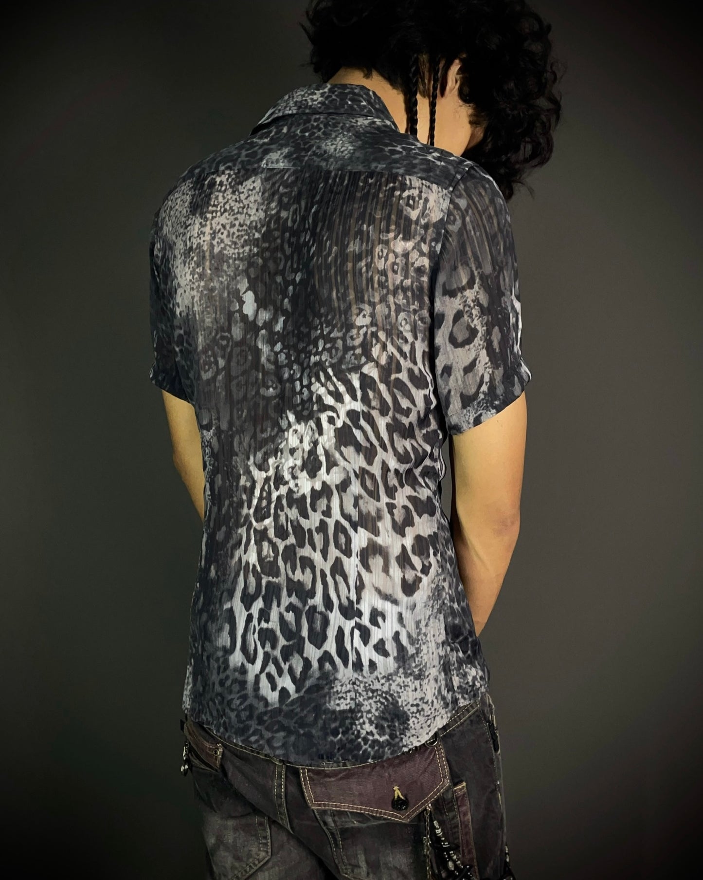 Tornado Mart White Leopard Sheer Shirt