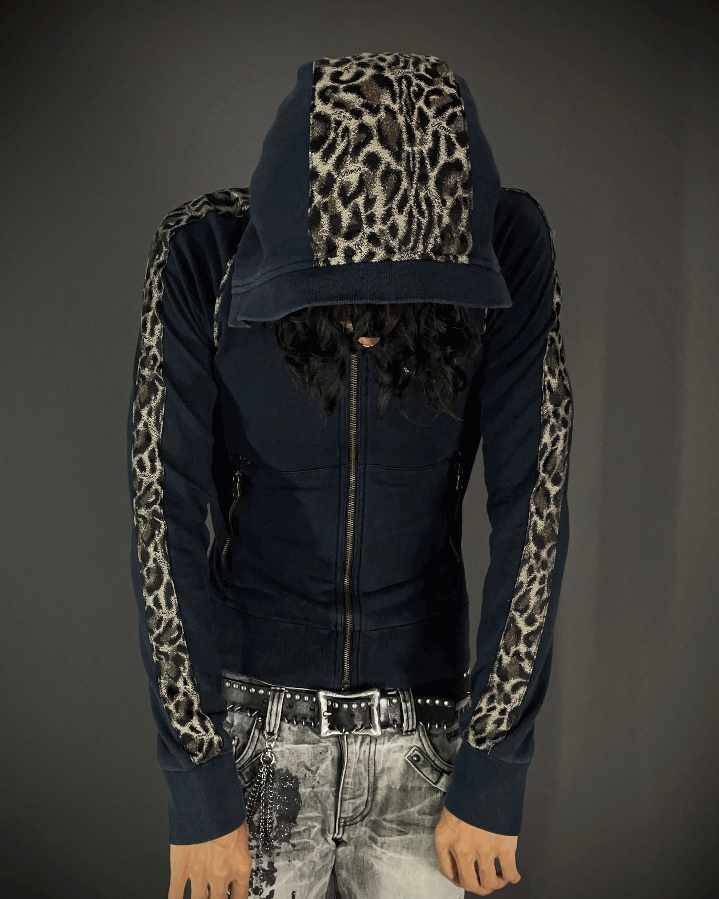 Roen Leopard Skull Hoodie