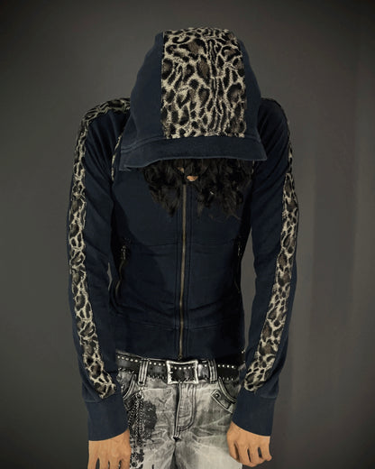 Roen Leopard Skull Hoodie