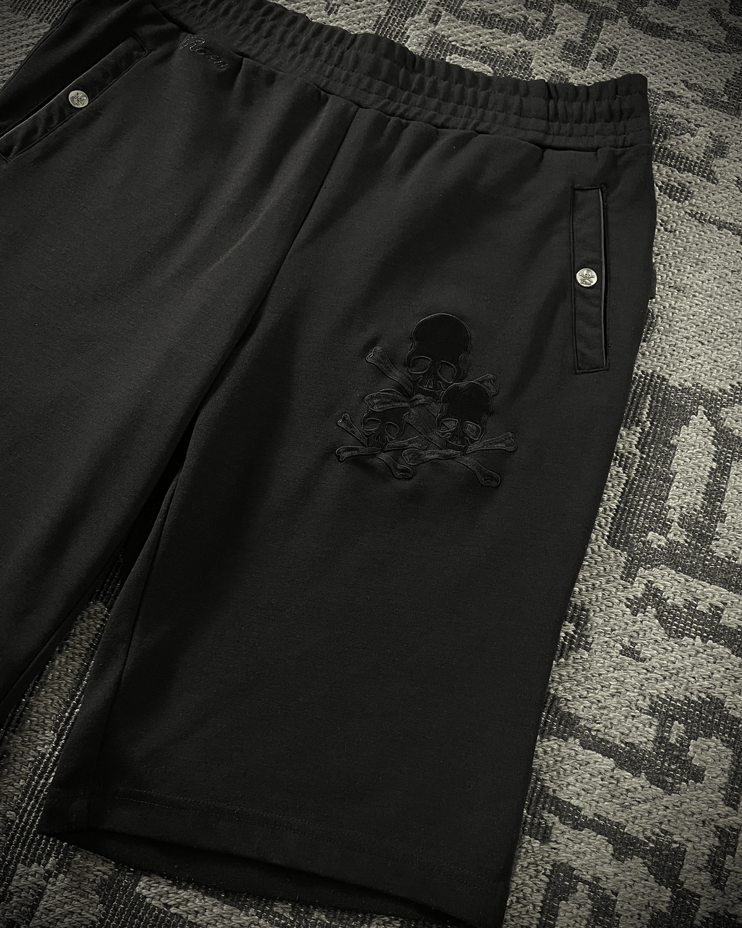 Roen White Leopard Skull Shorts